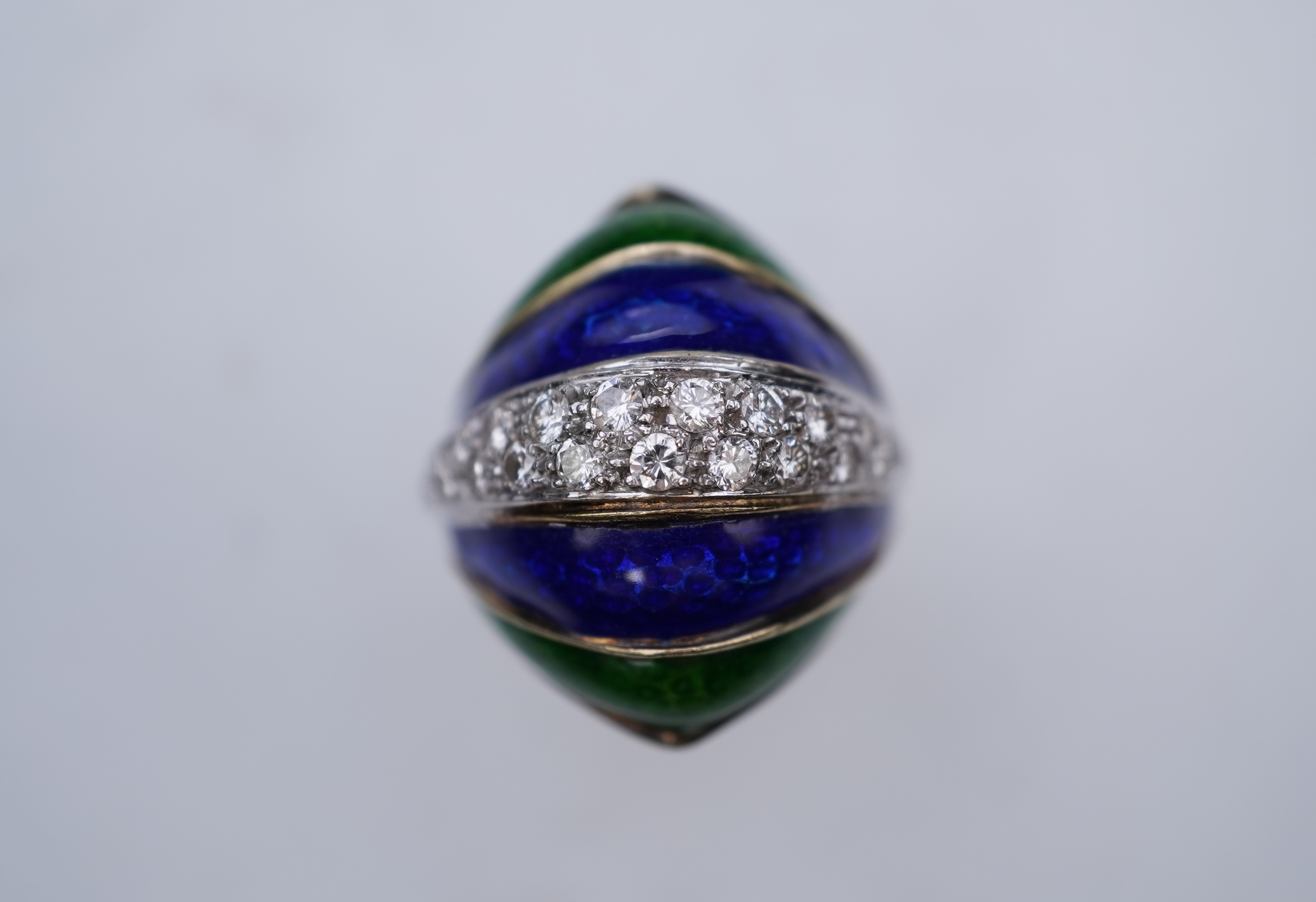 Martine, an enamel and diamond ring